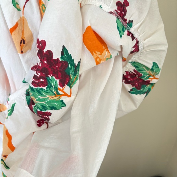 Urban Outfitters | Off Shoulder White Fruit Dress | Size M - Picture 6 of 16